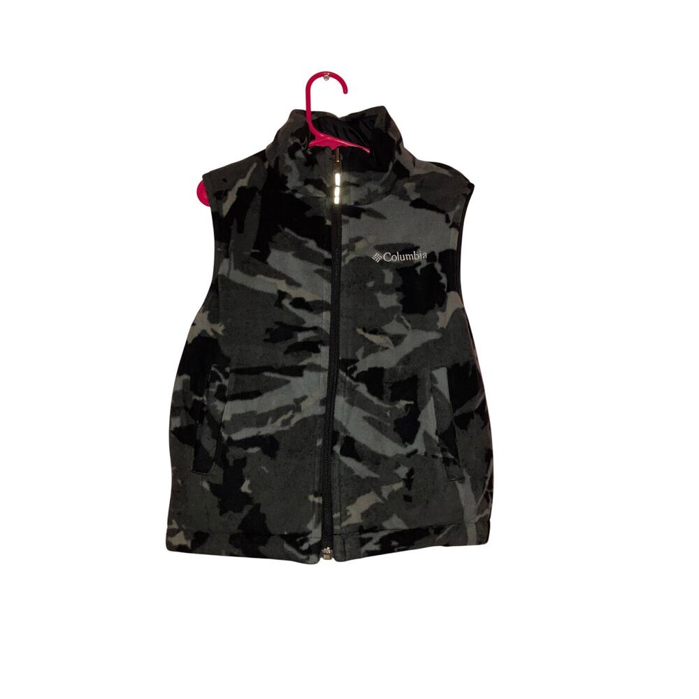 Columbia Camo and Black Reversible Fleece Vest Size XXS 4/5